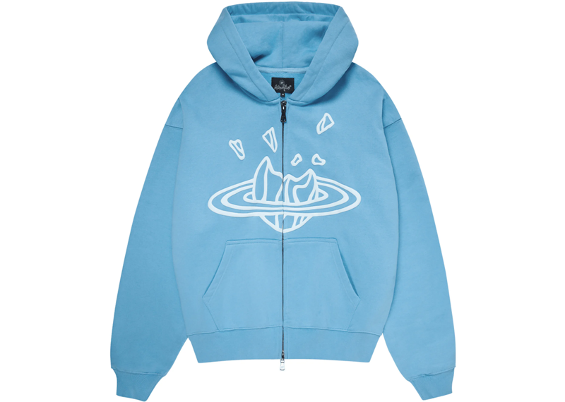 Broken Planet Zip-Up Hoodie - Light Blue (SS24)