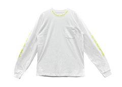 Chrome Hearts Yellow Neck Logo Long Sleeve T-Shirt - White