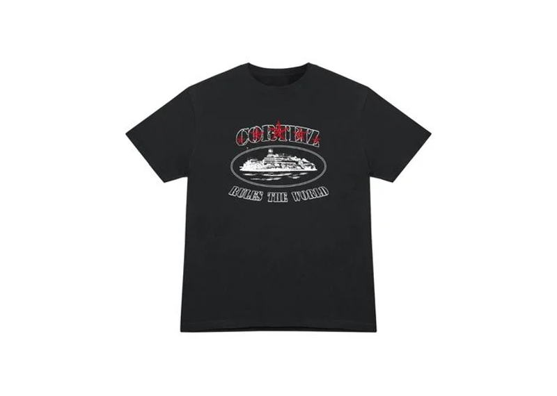 Corteiz 5 Starz Alcatraz T-Shirt - Black/Red