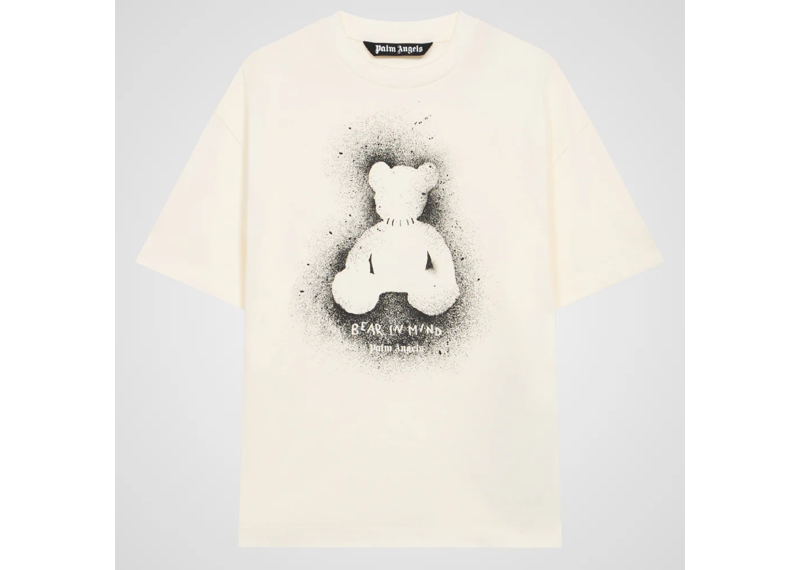 Palm Angels Spray Bear T-Shirt, Off White