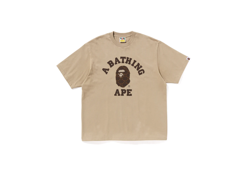 BAPE Monogram Collegiate Tee Tan