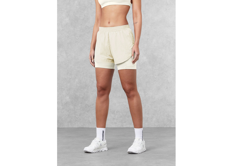 The Giving Movement 3.5 inch Double Layer Biker Shorts - Off White
