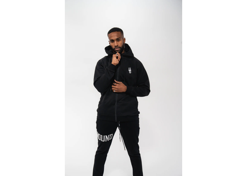 Undrground Black 3D Embroidered Zip Up Hoodie