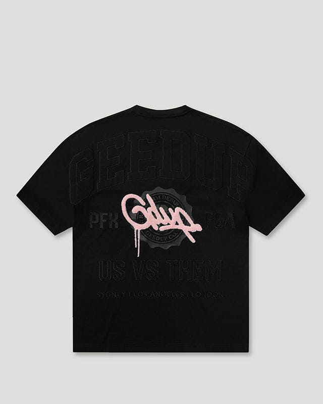 Geedup Co US VS THEM T-Shirt - Black/Pink