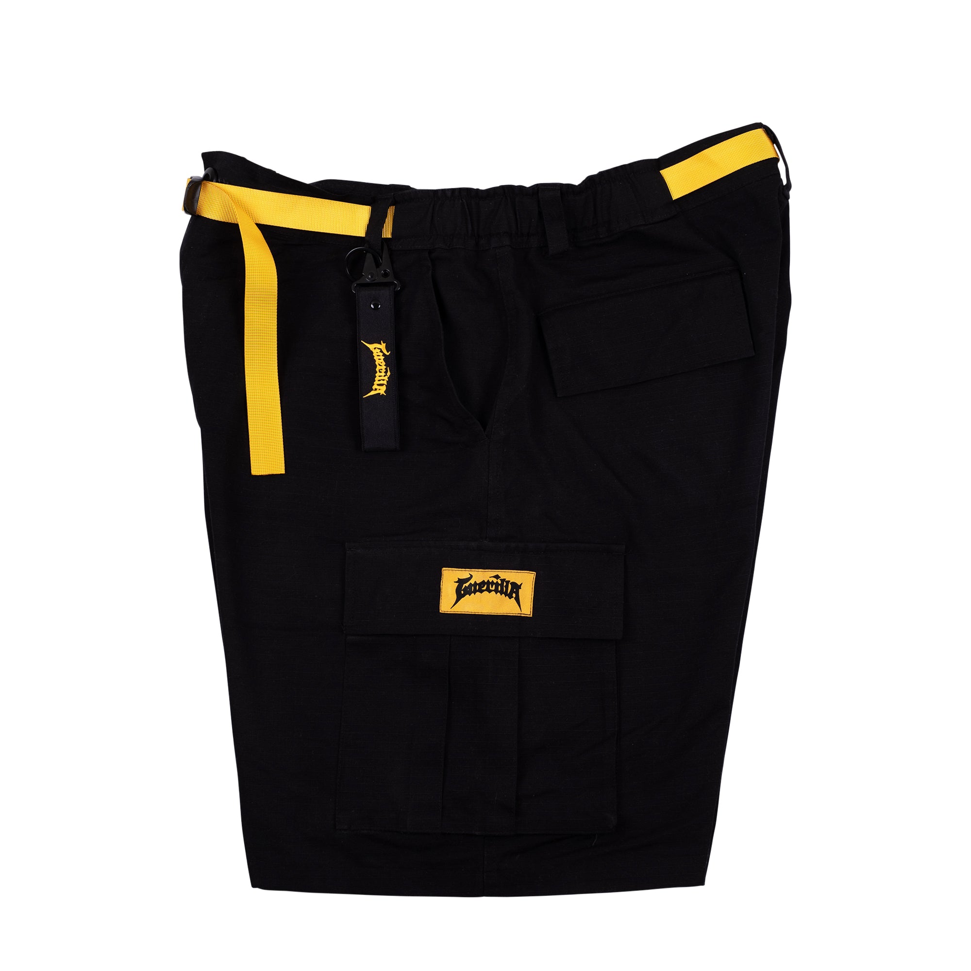 GUERILLA SUPPLY Cargo Shorts - Black/Yellow