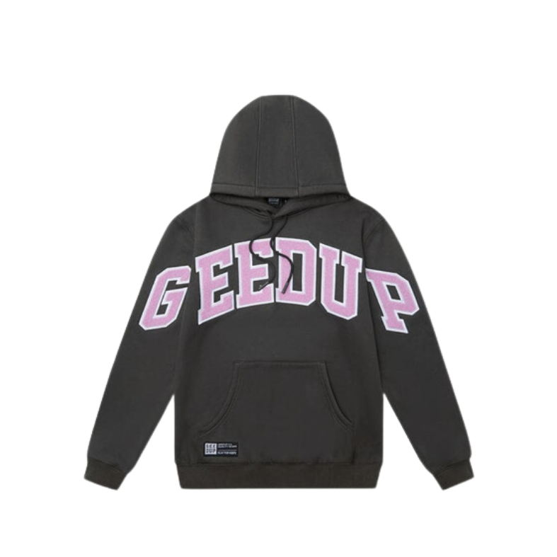 Geedup Co Team Logo Hoodie - Charcoal/Dusty Pink