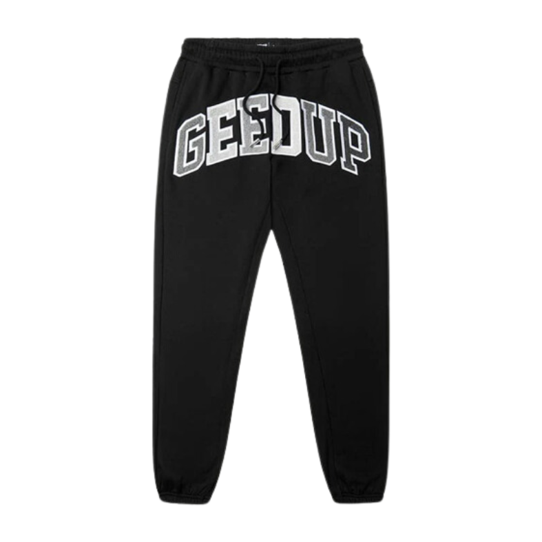 Geedup Co Team Logo Trackpants - Black/Grey Monochrome
