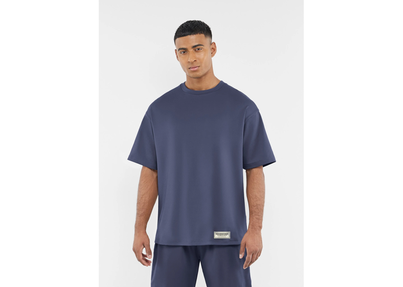 The Giving Movement Oversized Contrast Back Print T-Shirt - Marine Blue