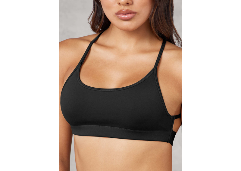 The Giving Movement Strappy Sports Bra - Pitch Black