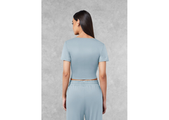 The Giving Movement Fitted Twist Top - Powder Blue