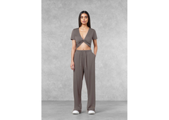 The Giving Movement Fitted Twist Top - Mushroom