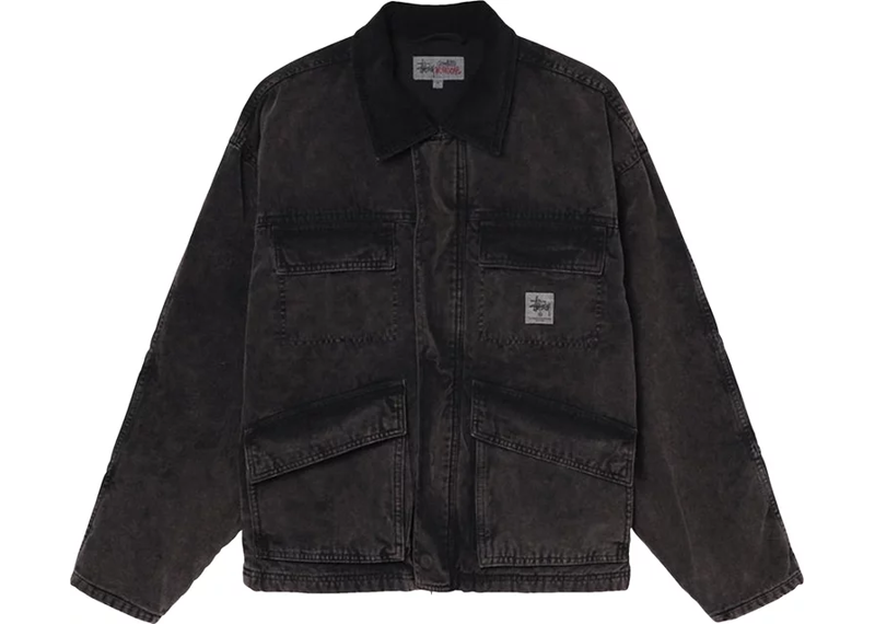 Stussy Washed Canvas Shop Jacket - Black