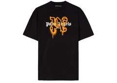 Palm Angels Roma Monogram Sprayed Logo T-Shirt Blk/Orange