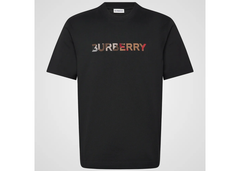 Burberry Ellison Embroidered Logo T-Shirt, Black