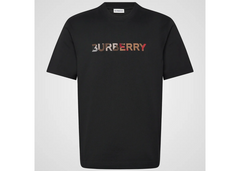 Burberry Ellison Embroidered Logo T-Shirt, Black