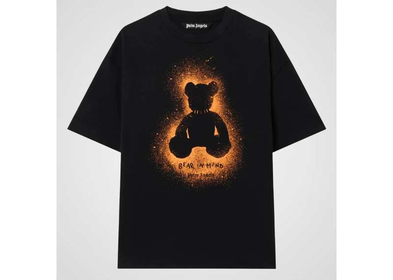 Palm Angels Spray Bear T-Shirt, Black/Orange