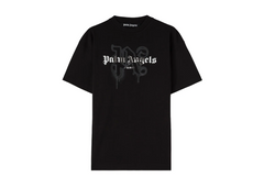 Palm Angels Paris Monogram Sprayed Logo T-Shirt - Black/Black