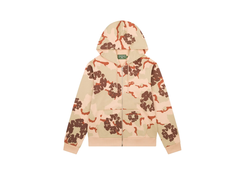 Denim Tears Cotton Wreath Monogram Zip Up Hoodie Camo