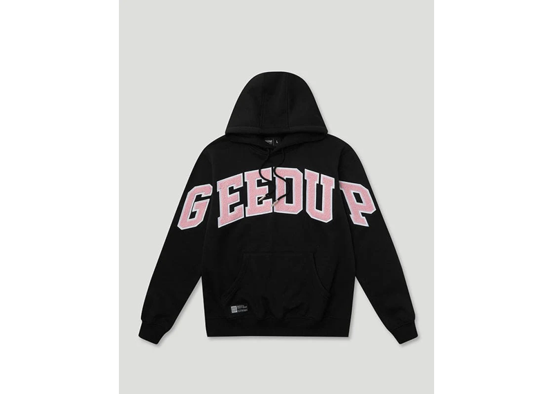 Geedup Co Team Logo Hoodie - Black/Dusty Pink