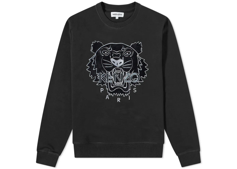 Kenzo Festive Tiger Sweatshirt - Black/Silver