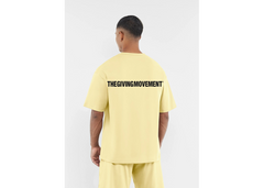 The Giving Movement Oversized Contrast Back Print T-Shirt - Butter Yellow