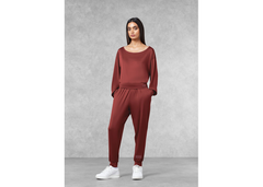 The Giving Movement Oversized Boat Neck Top - Dusky Maroon