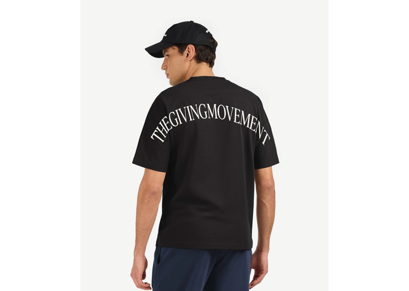 THE GIVING MOVEMENT OVERSIZED CONTRAST BACK PRINT T-SHIRT - PITCH BLACK