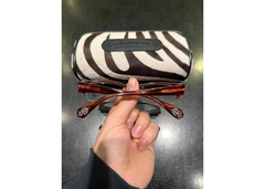 Chrome Hearts Twiggy Glasses  - Red w/ Zebra Case