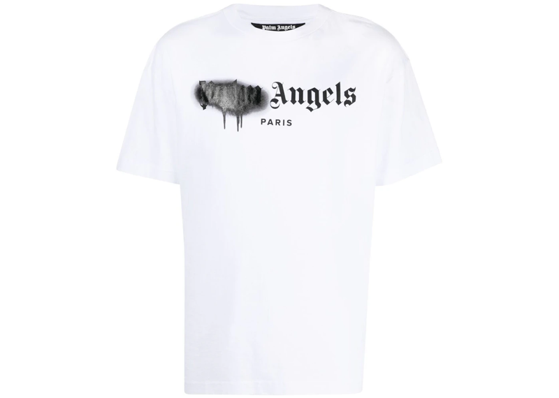 Palm Angels Paris Sprayed Logo T-Shirt - White/Black (SS21)
