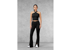 The Giving Movement Halter Neck Top - Pitch Black