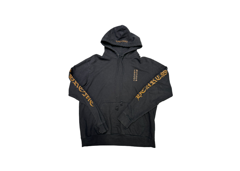 Chrome Hearts Vertical Logo Pullover Hoodie - Black/Brown