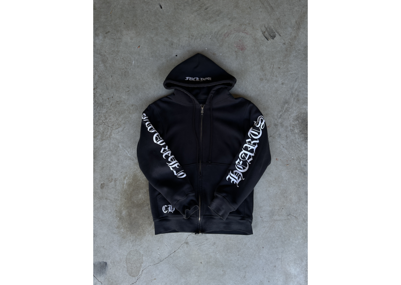 Chrome Hearts F You Thermal Zip Up Hoodie Black