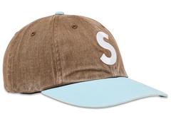 Supreme Pigment Coated 2 Tone S Logo Cap Brown
