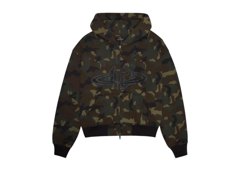 Broken Planet Camp Planet Zip Hoodie - Camo Green