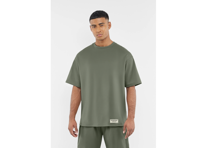The Giving Movement Oversized Contrast Back Print T-Shirt - Clay
