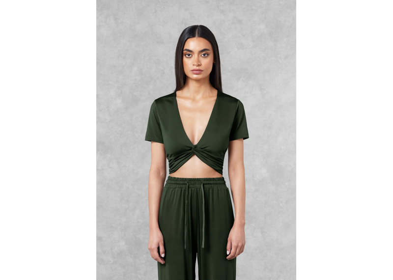 The Giving Movement Fitted Twist Top - Khaki