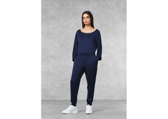 The Giving Movement Oversized Boat Neck Top - Navy