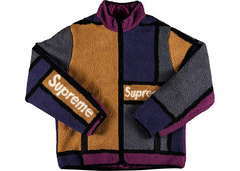 Supreme Reversible Colorblocked Fleece Jacket Purple