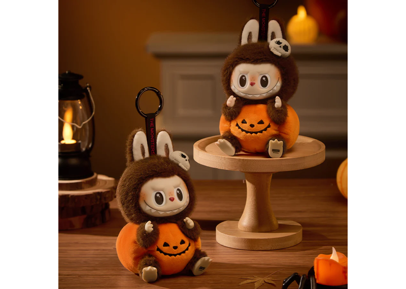 Pop Mart The Monsters LABUBU Happy Halloween Party Series - Sitting Pumpkin Vinyl Plush Pendant