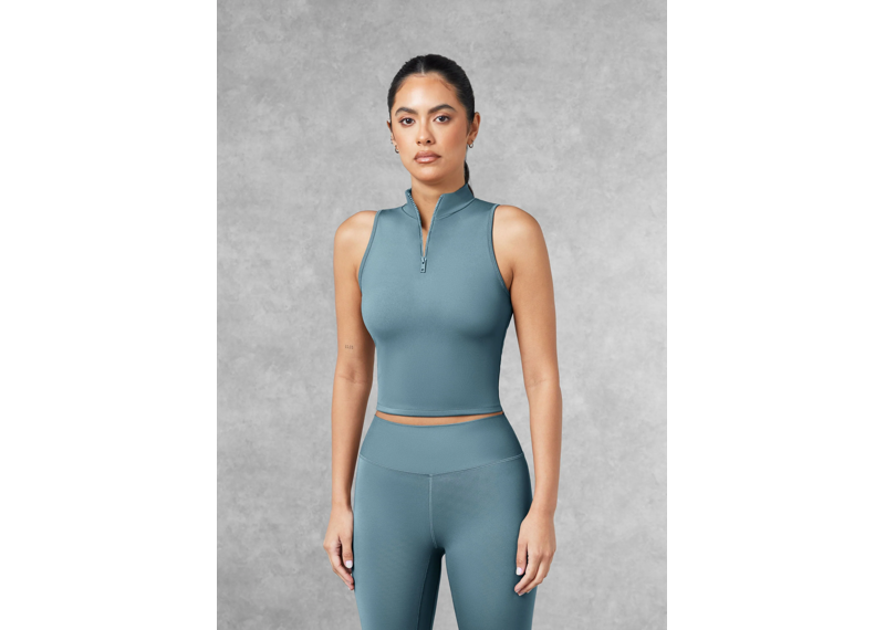 The Giving Movement Fitted Half-Zip Top - Elemental Blue