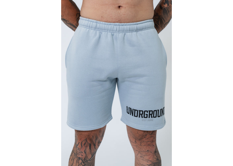 Undrground Powder Blue Double Print Cotton Shorts