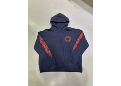 Chrome Hearts Floral Horseshoe Hoodie - Blue/Red