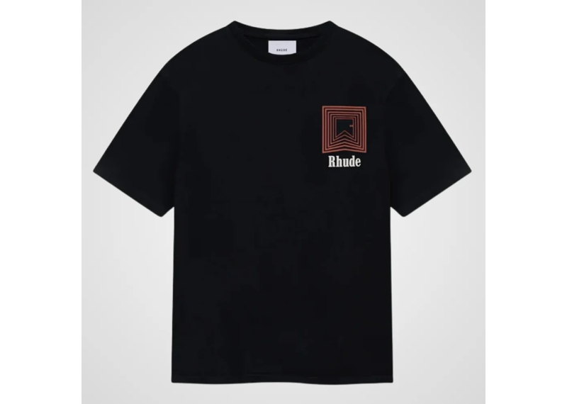 Rhude Chevron Logo Repeat T-Shirt, Vintage Black