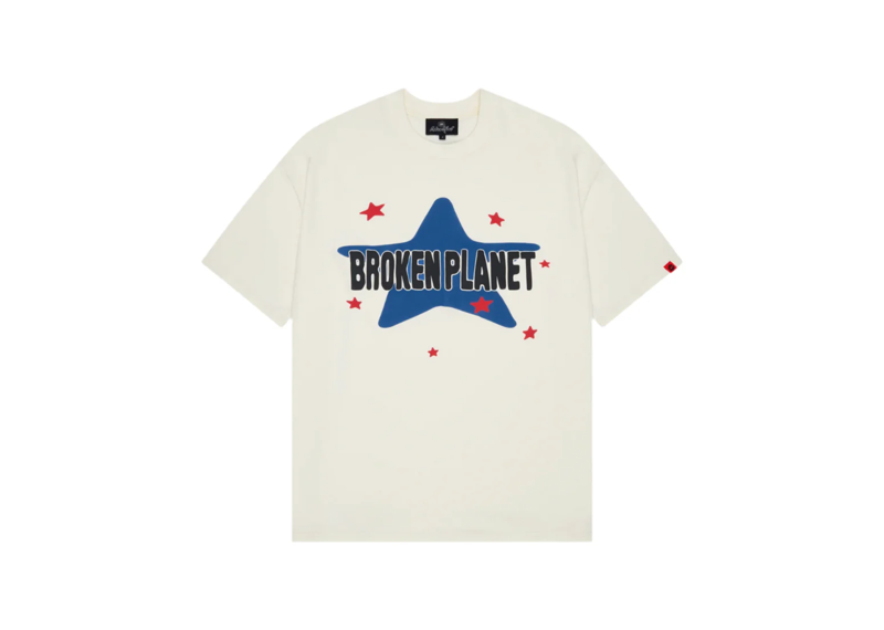 Broken Planet Star T-Shirt - Vanilla White