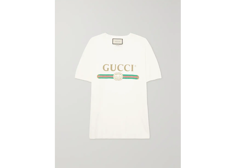 Gucci Oversized Appliqued Tee White