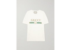 Gucci Oversized Appliqued Tee White
