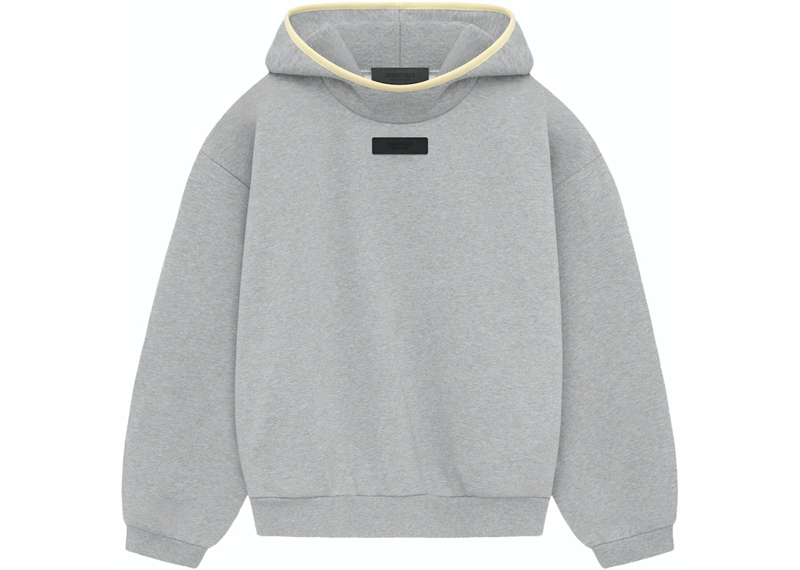 Fear of God Essentials Hoodie - Light Heather Grey/Garden Yellow (SS24)