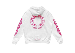Chrome Hearts Floral Horseshoe Pullover Hoodie - White/Pink
