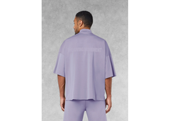 The Giving Movement Super Oversized High Neck Raw Edge T-Shirt - Digital Lavender