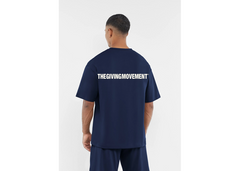 The Giving Movement Oversized Contrast Back Print T-Shirt - Navy